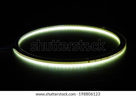 Led ring is isolated on the black background