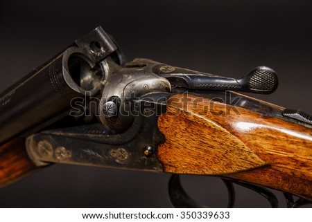 Hunting gun on black backgroung