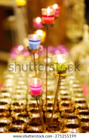 Blur candle store with bokeh background