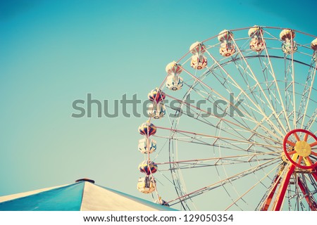 Ferris Wheel And Carnival Tent