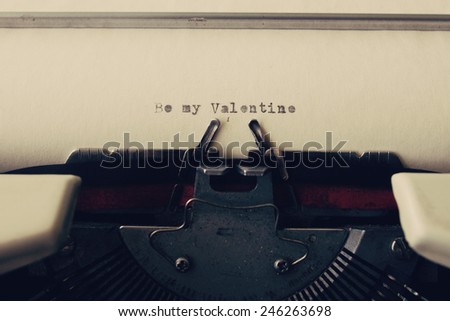 Love message in a vintage typewriter