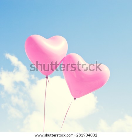 Pink heart balloons