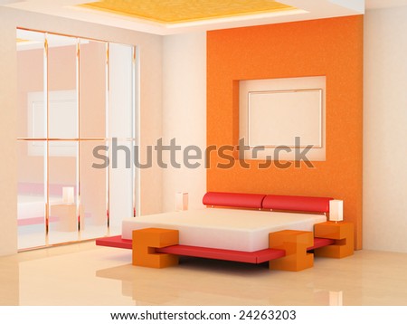 Modern Scene Of Bedroom Interior 3d Stock Photo 2426320