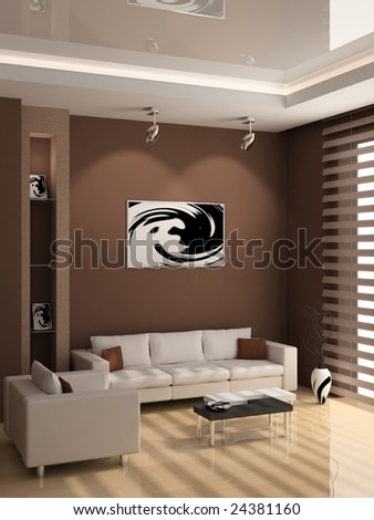stock photo modern interior of living room d 24381160 Living Room D