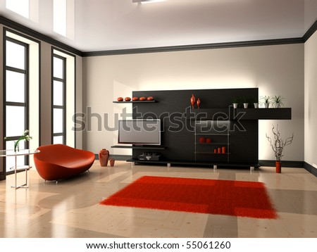 Modern Interior Of Living Room 3d Stock Photo 55061260 