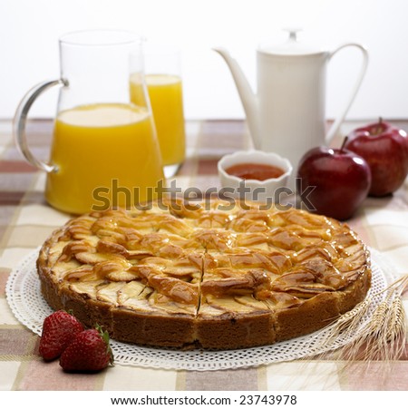 Close-up of a sweet continental breakfast