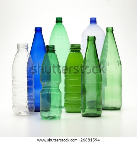 Recycle bottles isolated on a white background