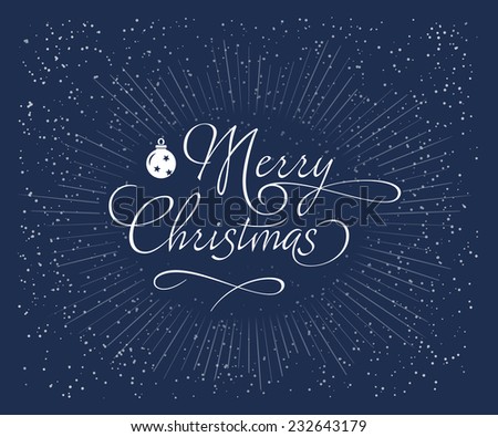 Blue Christmas Background With Snowflakes. Christmas Greeting Card With