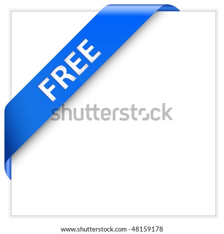 stock photos free download. stock vector : Blue corner ribbon. Free Product. Free Download.