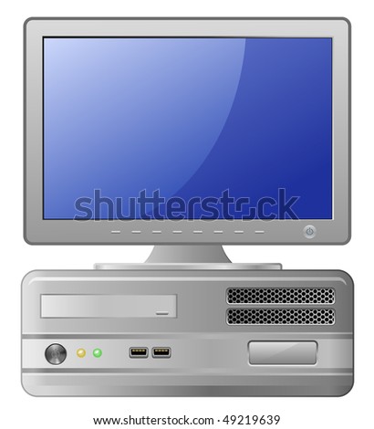 desktop computer. of Grey Desktop Computer.