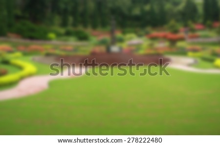 green public park blur background