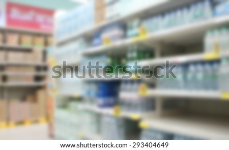 Supermarket Aisle and Shelves blurred background