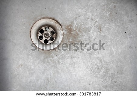 grunge old dirty metal rusty sink drain background