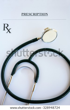Blank medical prescription with stethoscope
