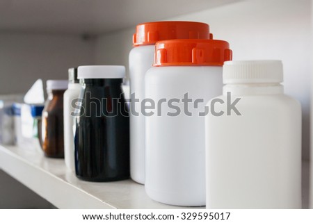 plastic bottle of medicine