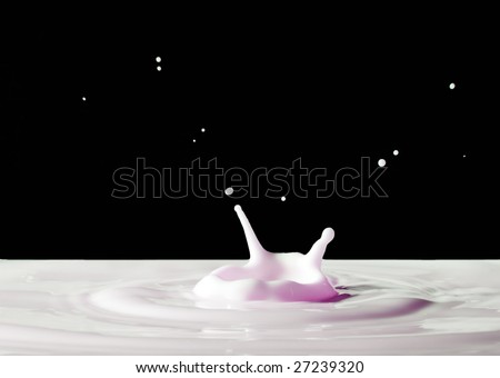 splashing milk drop, purple
