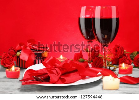 Romantic Candlelight Dinner for Two Lovers Concept Horizontal
