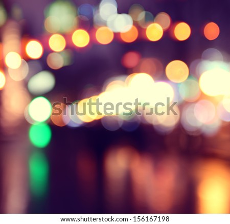 City Lights Blurred Bokeh Background