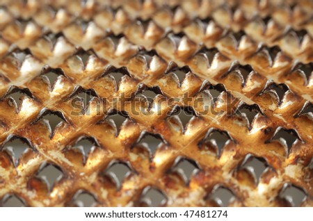 closeup of sharp and rusty metal texture