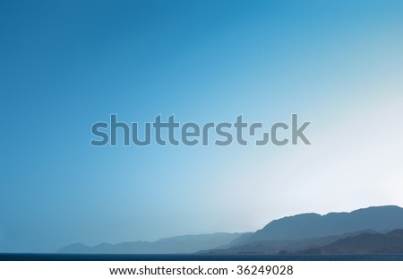 blue sky, mountains and sea backgrounds