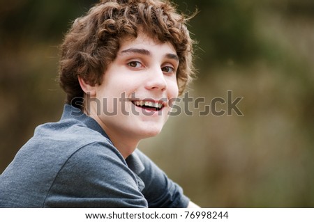 stock photo close up of teen boy