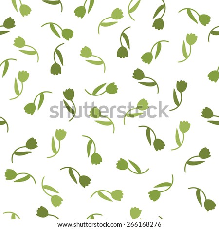 Pattern Mother \'s Day. Flowers on Mother\'s Day. Pattern of flowers tulip. Green flowers.