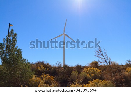 Wind Power Propeller at a power plant