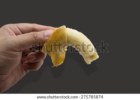 banana fruit eat bite fresh yellow peel