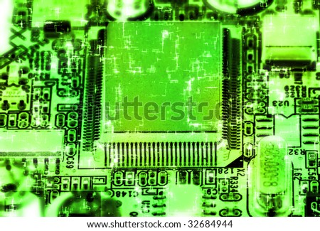 Closeup studio shot of the modern computer chip.