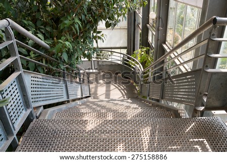 Iron stairs in botanic garden