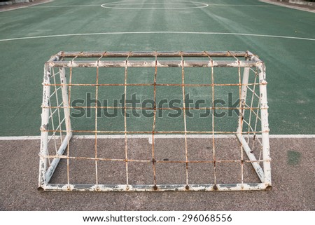 Mini goal at public stadium