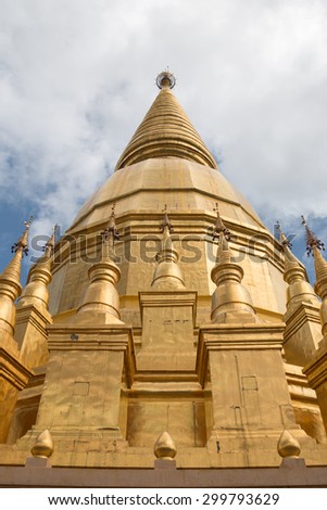 Great golden stupa in northern region of Thailand