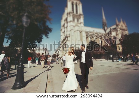 Lucky in Love Romantic wedding couple in beautiful Paris