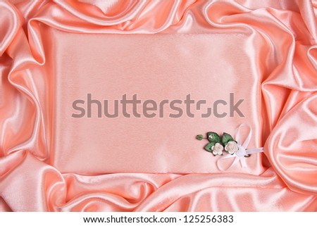 Wedding background of peach silk