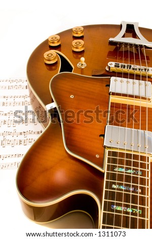 Beautiful inlaid guitar played with love