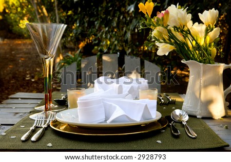 Beautiful outdoor garden dining experience