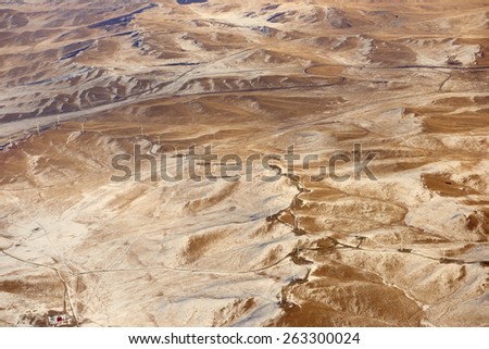 Aerial view of a large Wind Farm project in Inner Mongolia. China.