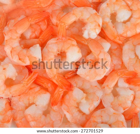 Shrimp cocktail background with a close up view of a group of fresh delicious refrigerated.