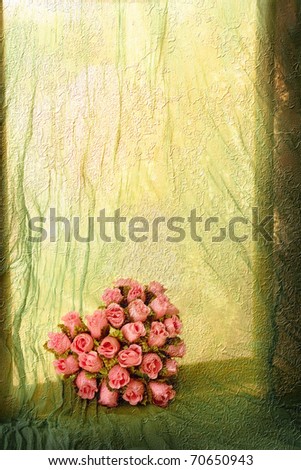 Window sill with rose heart (vintage rusty paint effect)