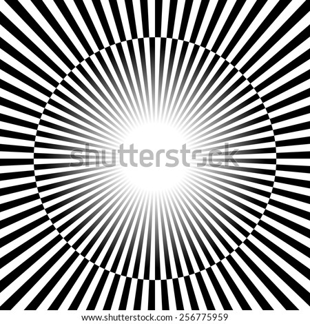Black and white Rays, star burst background with alternating checkered stripes.