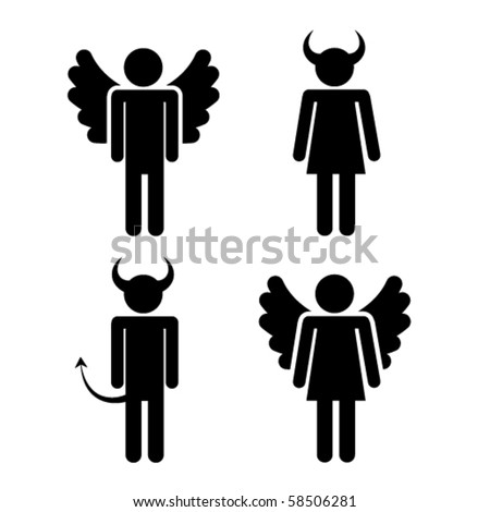 Конкурс " Бог и Дьявол ". - Страница 2 Stock-vector-good-and-bad-gender-characters-58506281