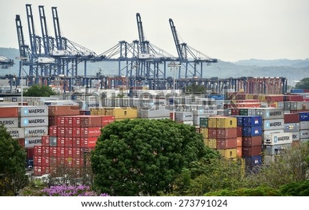 BALBOA, PANAMA - APRIL 20, 2015: The Panama Ports Authority operates in Balboa, close to the Pacific entrance of the Panama Canal.