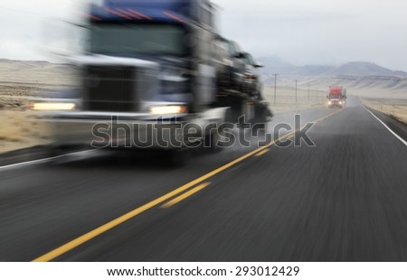 Trucks moving on an American Highway