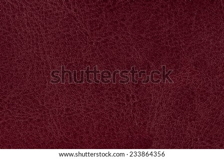 Red leather sheet background, textured abstract, material surface background in horizontal orientation, nobody.