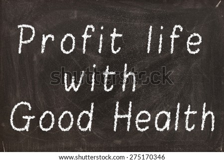 handwriting healthy concept with chalk on blackboard