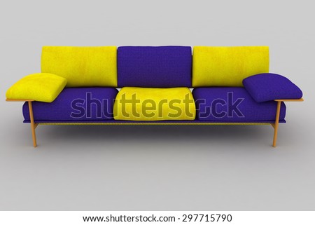 violet yellow sofa.