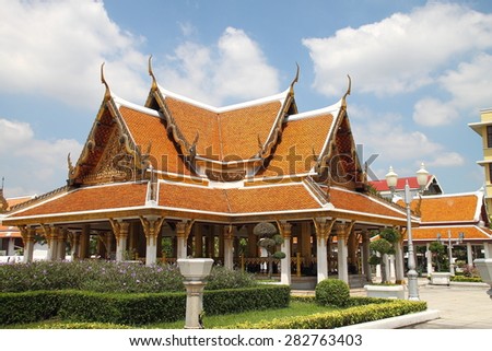 Bangkok, Thailand, 30 May 2015. On 30 May 2015 , King Rama III Memorial Park, to build for tribute for King Rama III of Siam , place on Rajadamnern Road near Phan Fah Bridge.