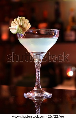 Cocktail on bar stand