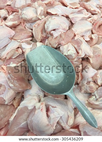 Fresh chicken meat at the market for sell