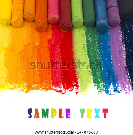 colorful crayons background with place for the text